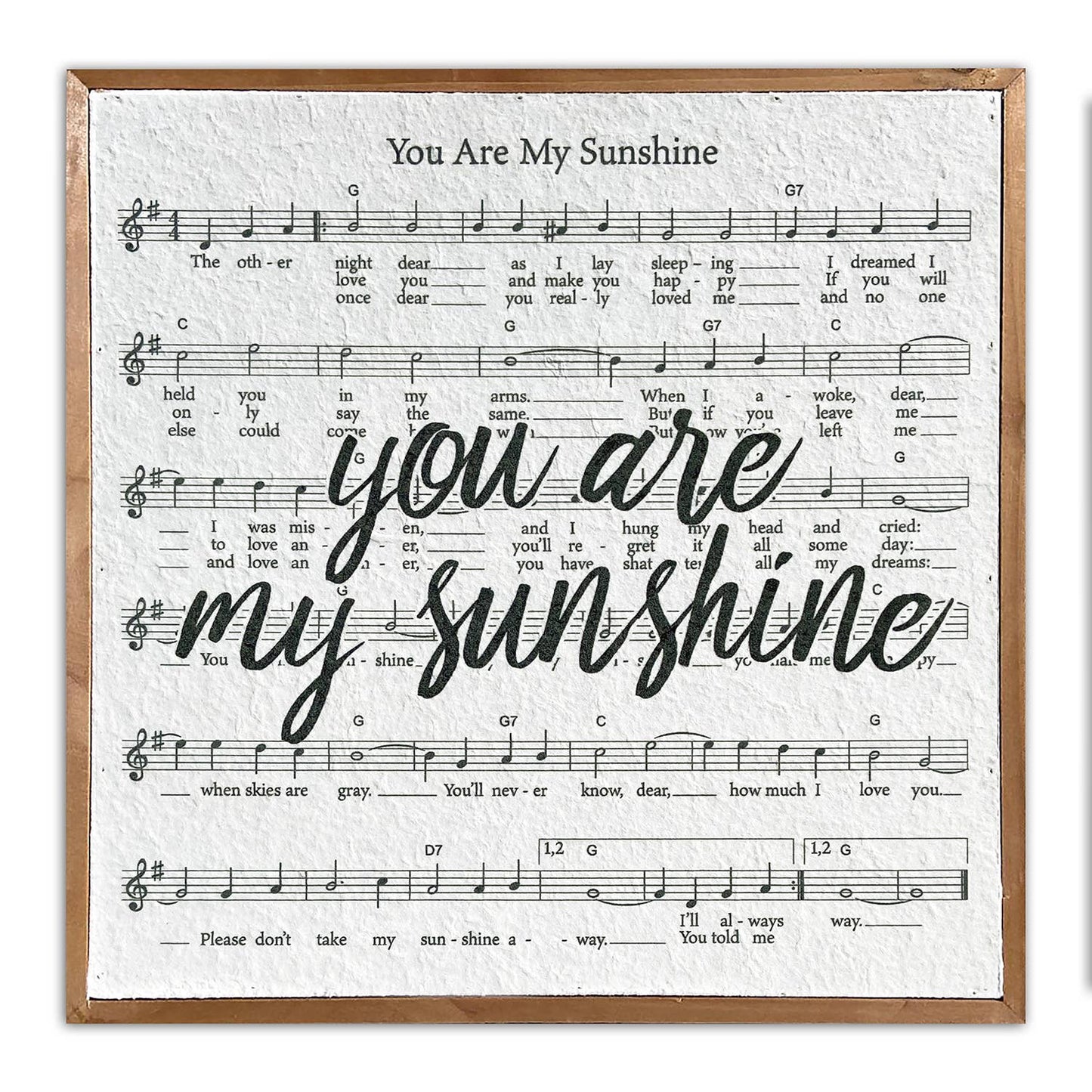 Sign, Pulp Paper Wall Décor, You are my Sunshine / 14x14