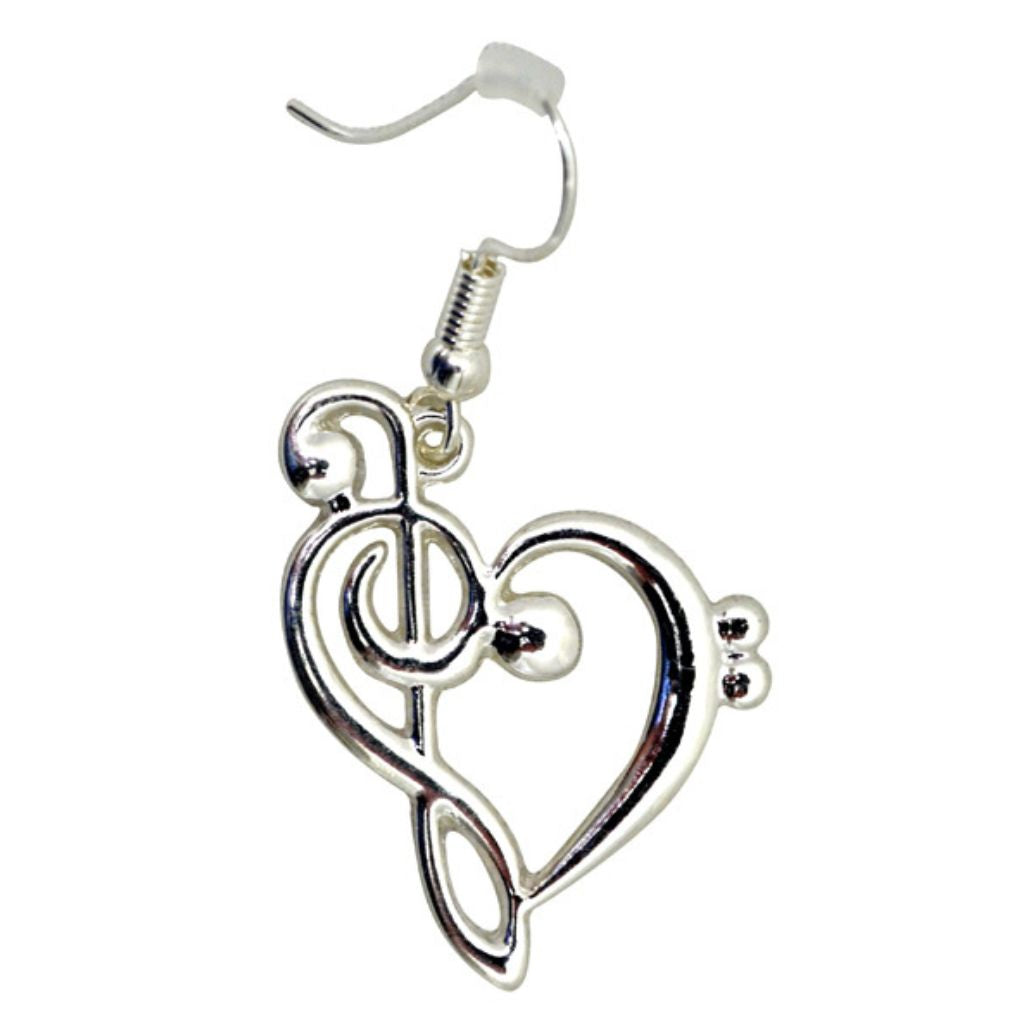 Earrings, Heart of Clefs 1-1/2"