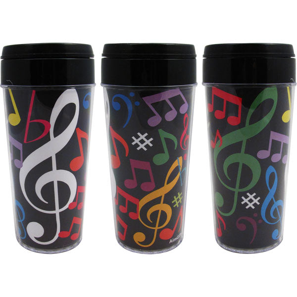 Travel Tumbler, Colorful Music Notes