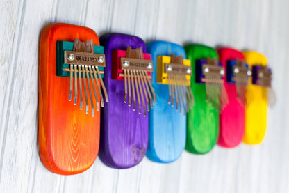 Kalimba Thumb Piano, 8-Key Pine Wood - Blue