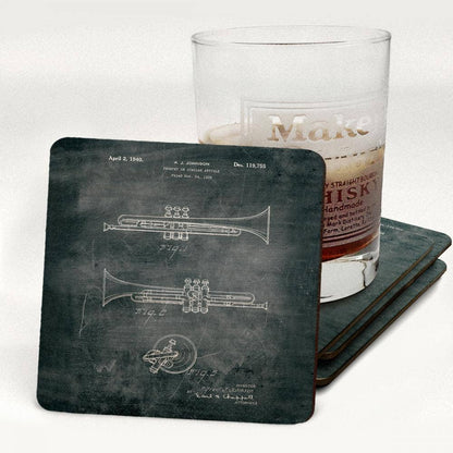 Wooden Drink Coaster, Trumpet 1940