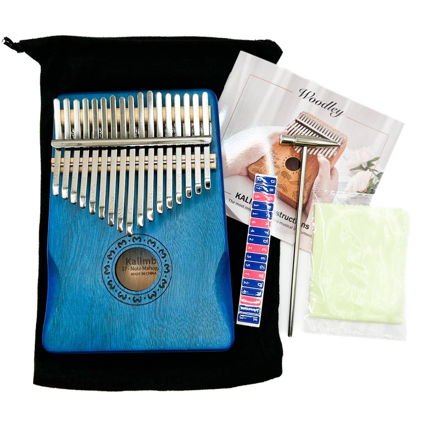 17-Key Kalimba Thumb Piano - Blue
