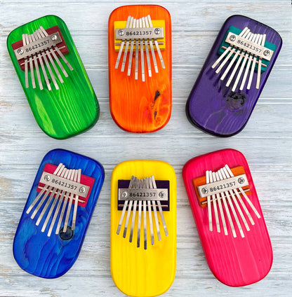 Kalimba Thumb Piano, 8-Key Pine Wood - Green
