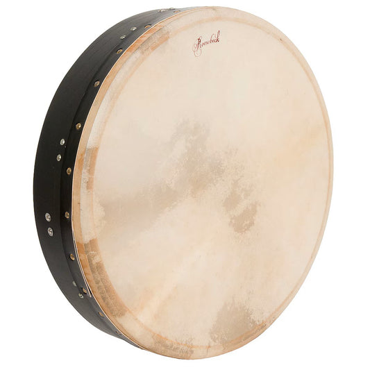 Bodhran, 18" x 4" Roosebeck Tuneable Mulberry with T-Bar, Black
