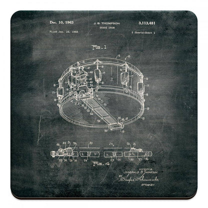Wooden Drink Coaster, Snare Drum 1963