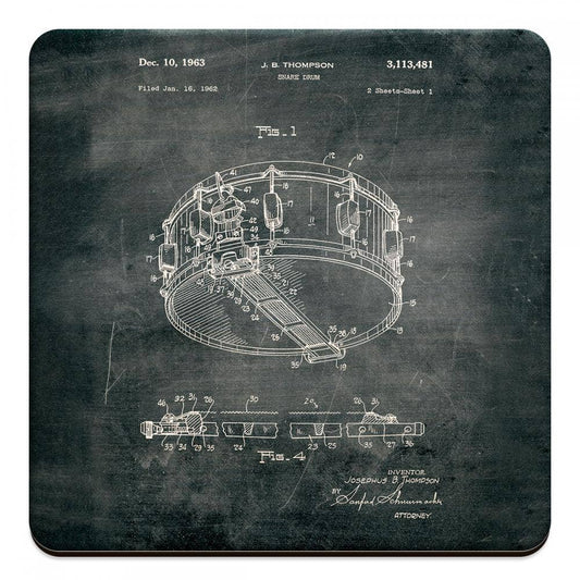 Wooden Drink Coaster, Snare Drum 1963