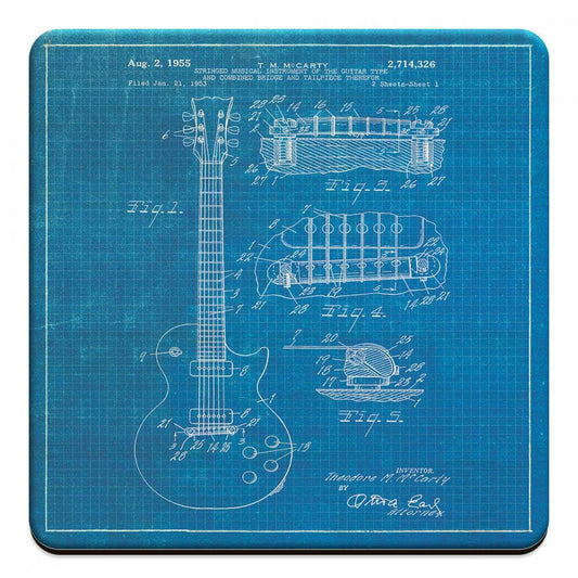Wooden Drink Coaster, Gibson Guitar 1955