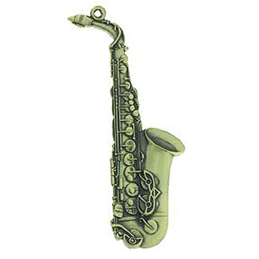 Keychain, Saxophone, Antique Brass