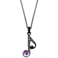 Necklace, Purple Crystal Music Note