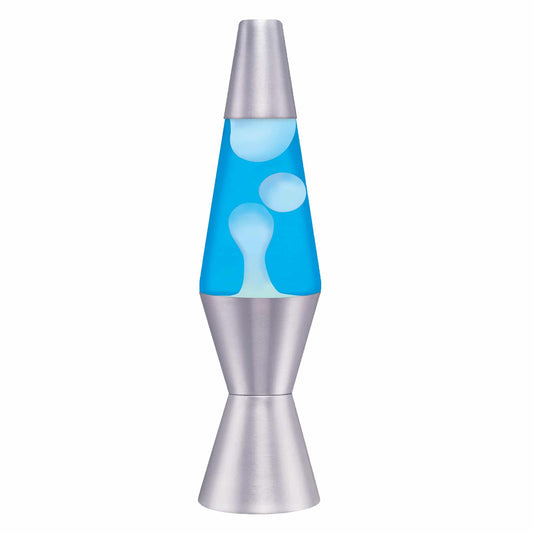 Lava Lamp, 11.5" White/Blue/Silver