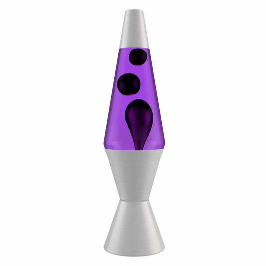 Lava Lamp, 14" Black/Purple/Silver