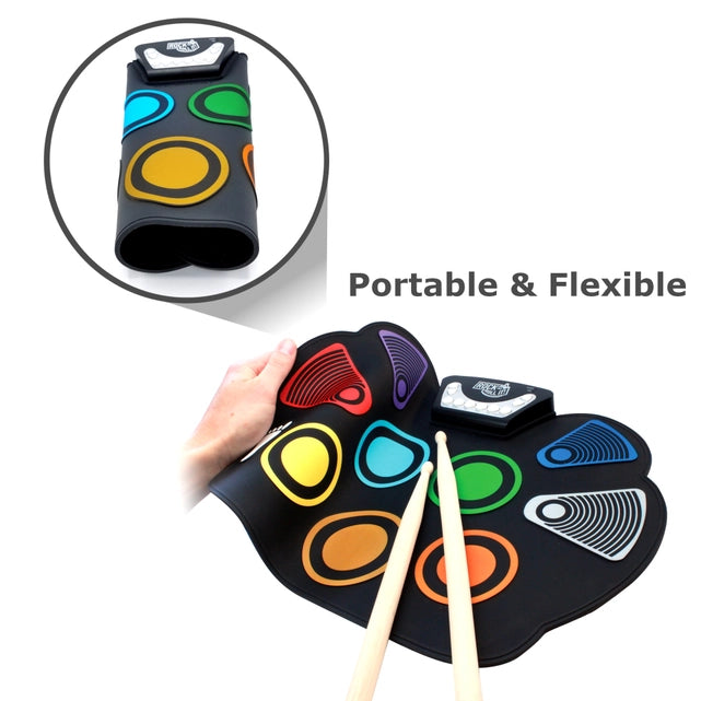 Rock & Roll It Roll-up Drum Kit, Color-Coded