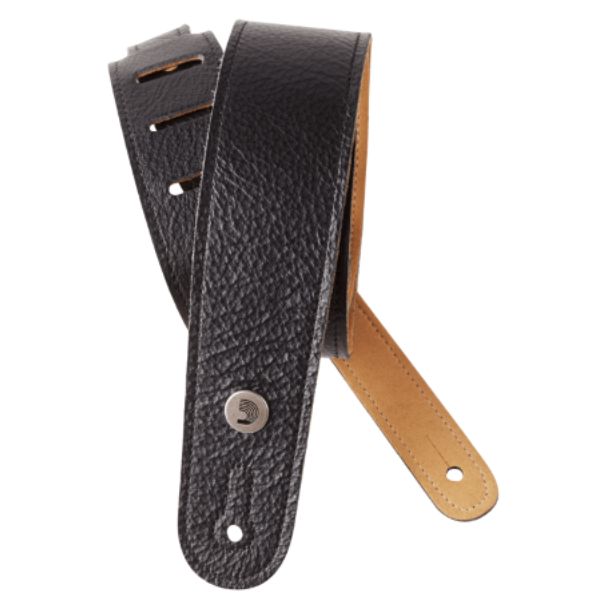 Guitar Strap, D'Addario Slim Garment Leather - Black