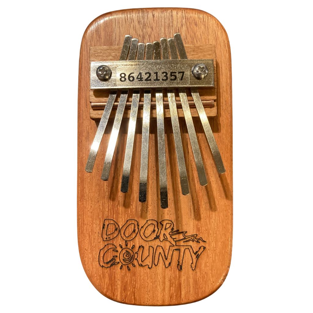 Kalimba Thumb Piano, 8-Key Mahogany Wood - Door County Logo