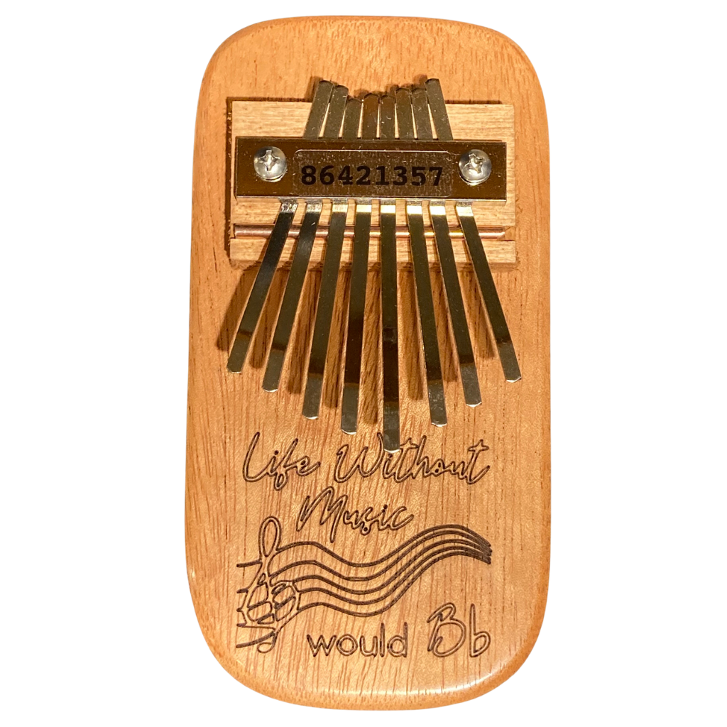 Kalimba Thumb Piano, 8-Key Mahogany Wood - Life Without Music Would Bb (Flat)