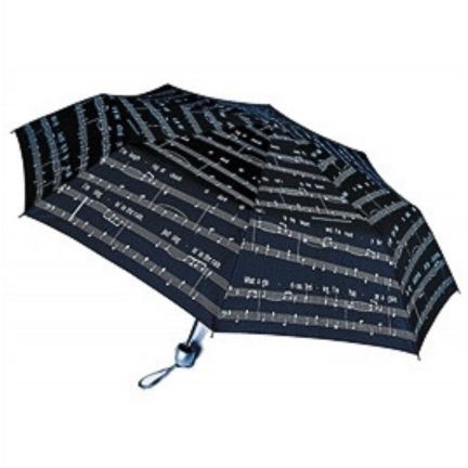 Mini Automatic Umbrella, Singing in the Rain - Black
