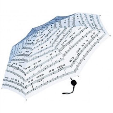 Mini Automatic Umbrella, Singing in the Rain - White