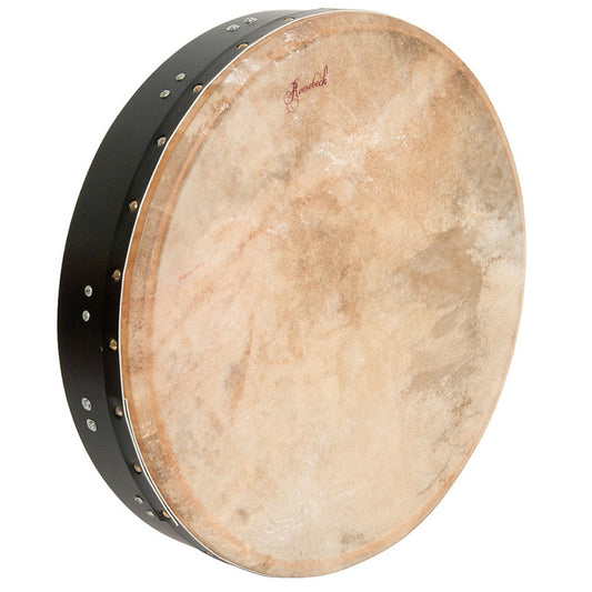 Bodhran, 18-inch Roosebeck Tuneable Mulberry with T-Bar, Black