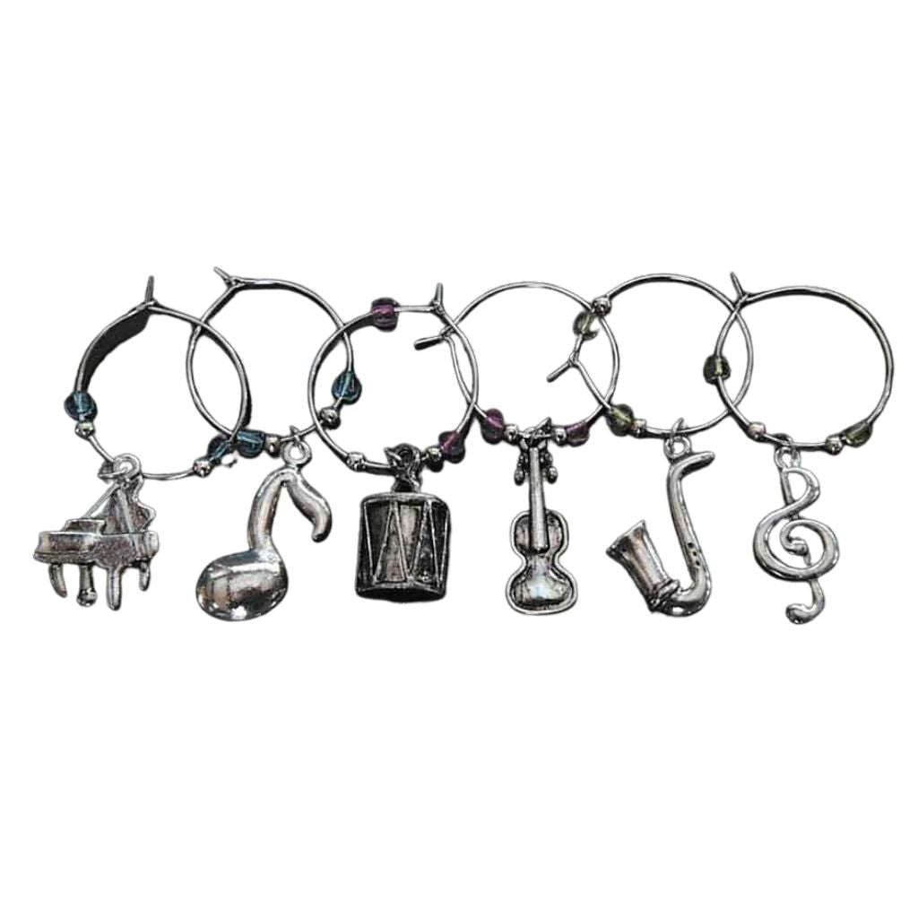 Wine Charms, Music Notes & Instruments