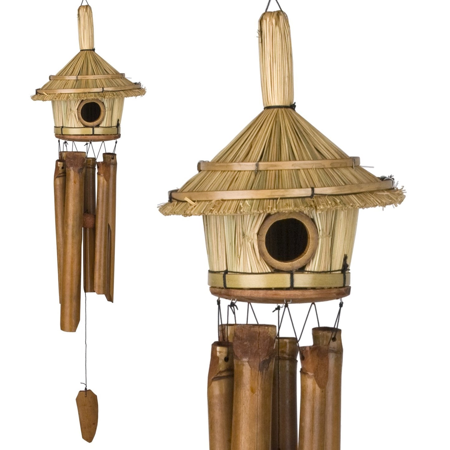 Thatched Roof Birdhouse Bamboo Chime - by Woodstock Chimes