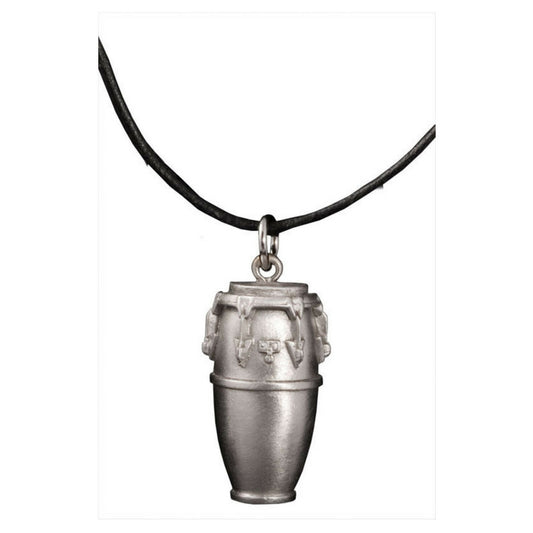 Necklace, Conga Drum - Pewter