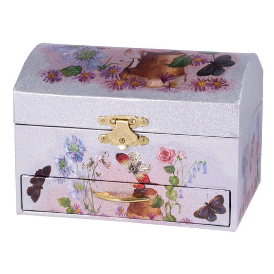 Princess Fairy Musical Jewelry Box, Silver & Pink