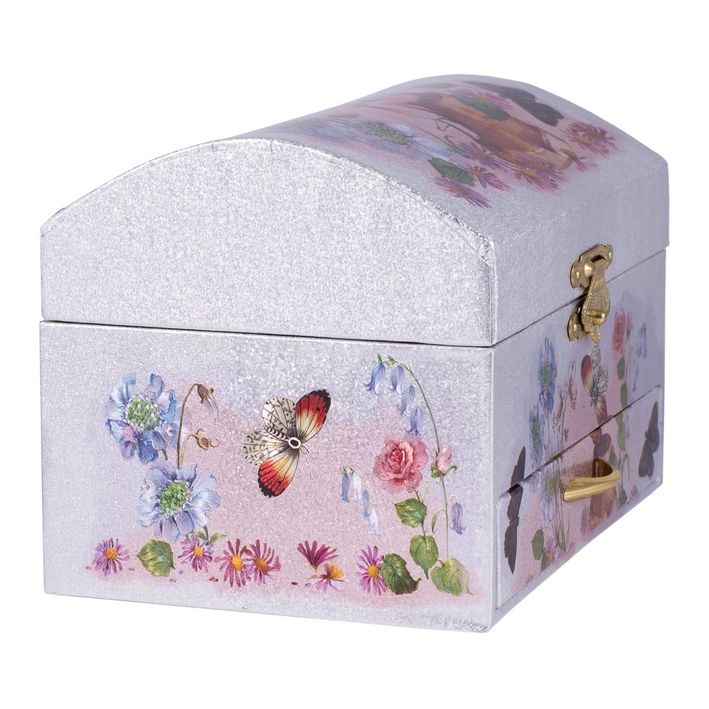 Princess Fairy Musical Jewelry Box, Silver & Pink