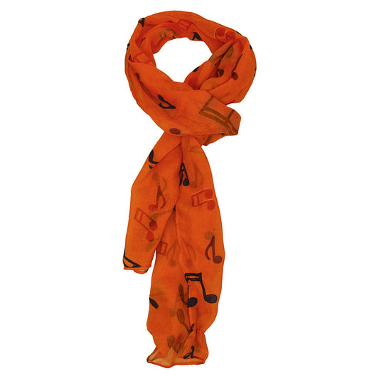 Scarf with Colorful Notes, Tangerine