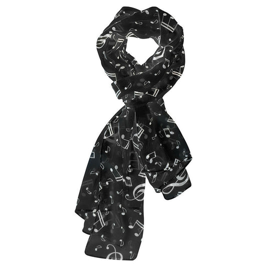 Scarf with Music Notes, Black