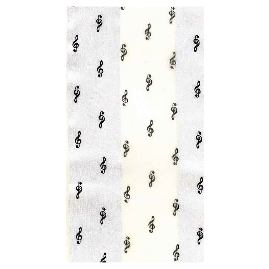 Scarf, G-Clef - White