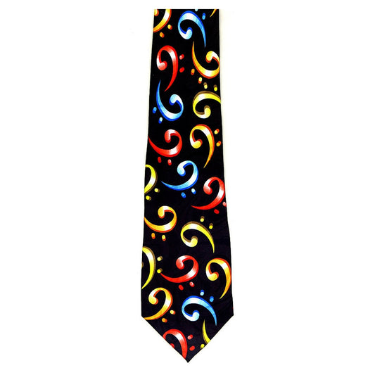 Neck Tie, Colorful Bass Clefs