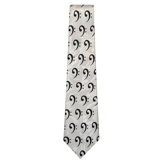 Neck Tie, Bass Clefs, Black & White