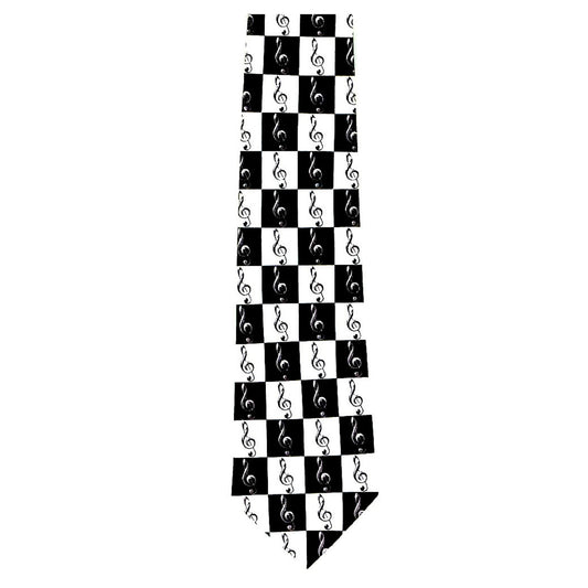 Neck Tie, Checkerboard Treble Clefs