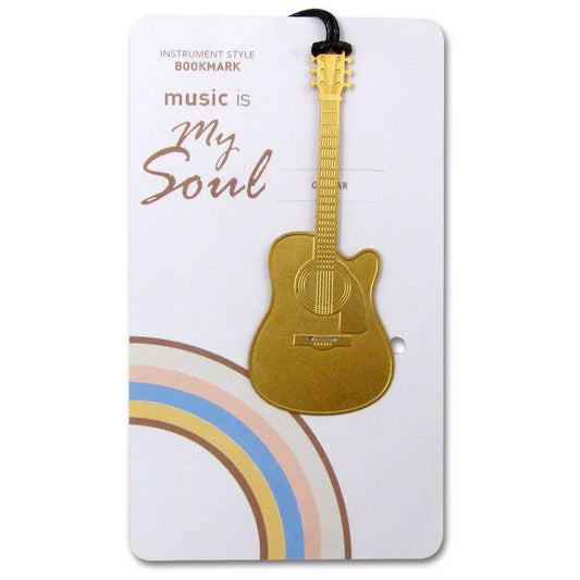 Metallic Gold Bookmark, Acoustic Guitar