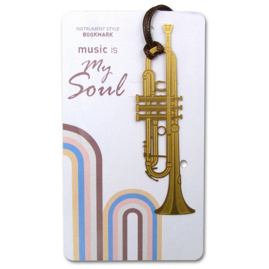 Metallic Gold Bookmark, Trumpet