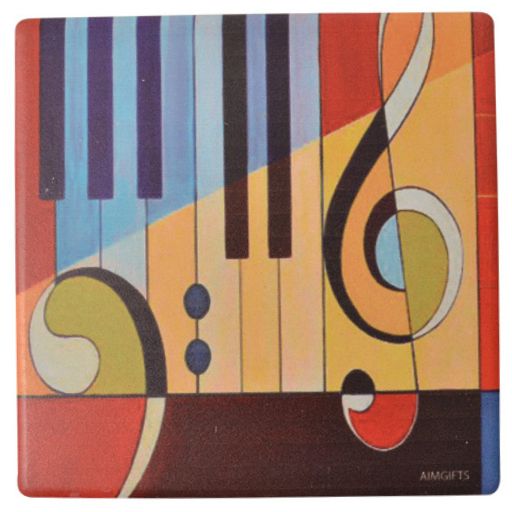 Coaster, Stone - Abstract Piano Keyboard