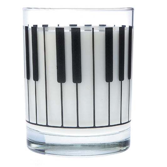 Glass Tumbler, Piano Keyboard