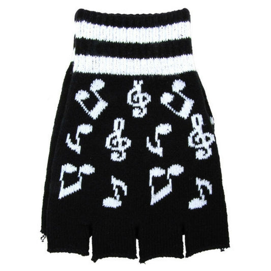 Winter Gloves, Knit, Fingerless - Black