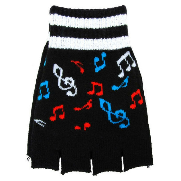 Winter Gloves, Knit, Fingerless - Multi-Colored