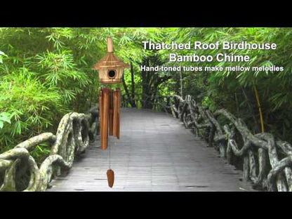 Thatched Roof Birdhouse Bamboo Chime - by Woodstock Chimes