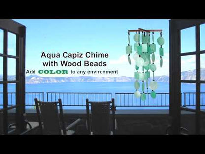Aqua Capiz Chime - by Woodstock Chimes
