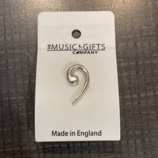 Pin, Pewter - Bass Clef