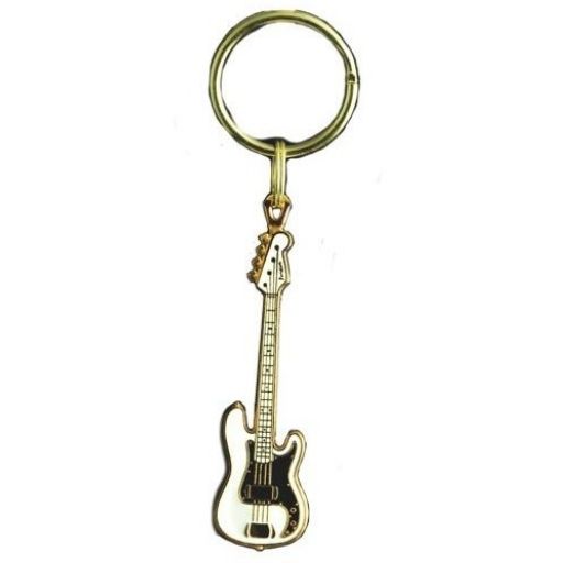 Keychain, Bass Guitar, Fender - White
