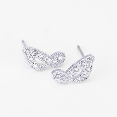 Lauren-Spencer Earrings, Music Note, Silver