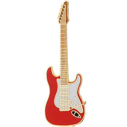 Pin / Tie Tack, Electric Guitar, Stratocaster - Red