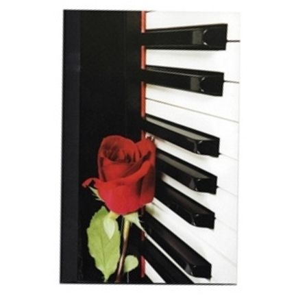 Journal, Piano Keyboard and Rose