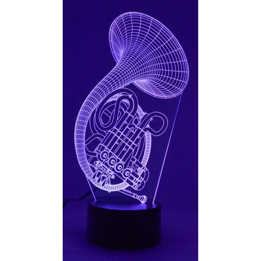3-D Illusion Color-Changing Lamp, French Horn