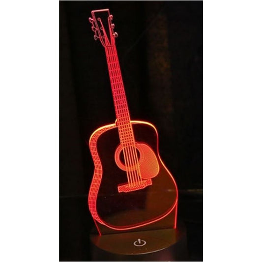 3-D Illusion Color-Changing Lamp, Guitar - Acoustic