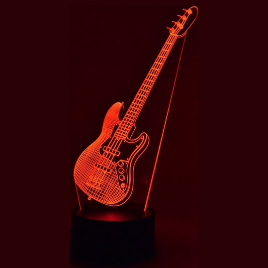 3-D Illusion Color-Changing Lamp, Bass Guitar