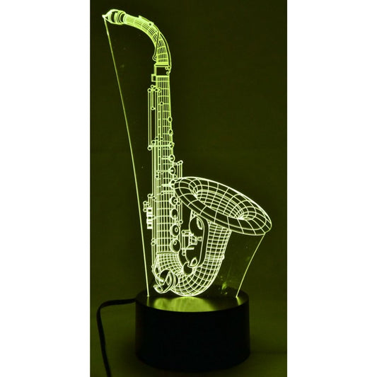 3-D Illusion Color-Changing Lamp, Saxophone